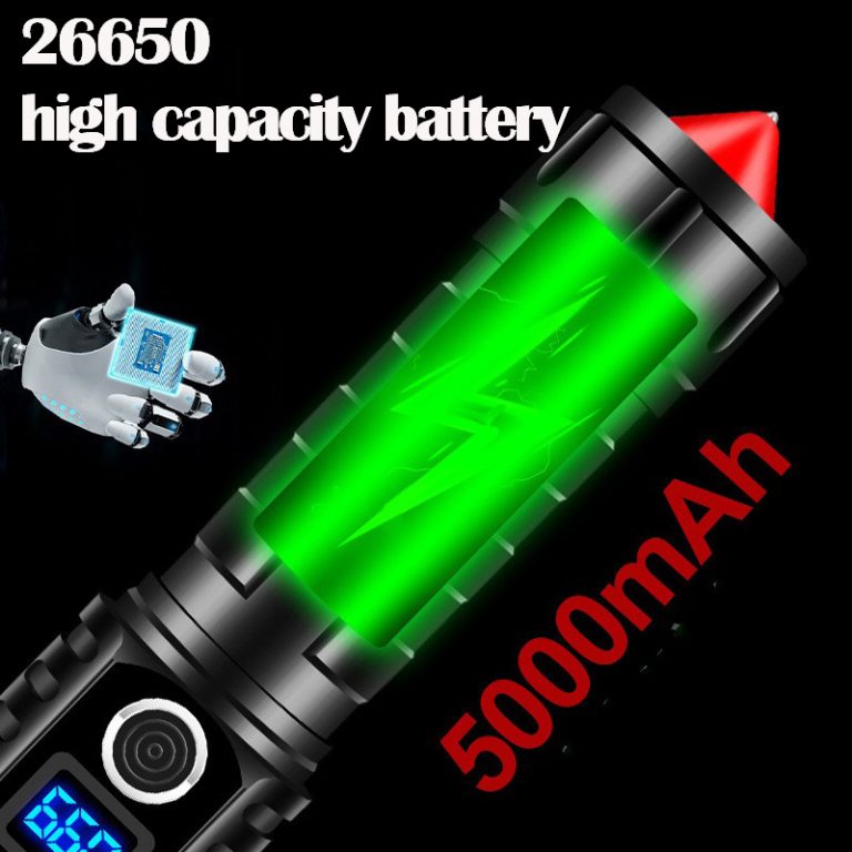 Tactical Flashlight with window breaker and emergency power bank